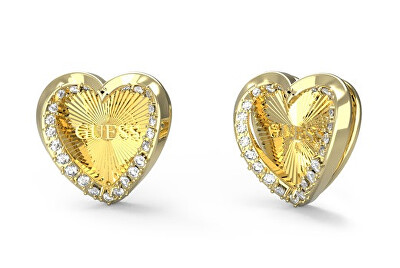 Guess - Nádherné pozlacené náušnice Srdíčka Mon Amour JUBE04609JWYGT/U