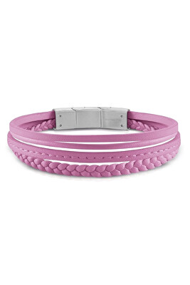 Guess - Rózsaszín bőr karkötő Malibu JUMB01345JWSTFCT-U