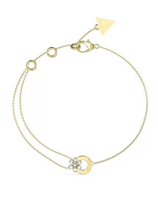 Guess - Něžný pozlacený náramek s květinou Lily JUBB05111JWYG