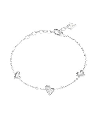 Guess - Něžný ocelový náramek se srdíčky Golden love JUBB06451JWRH