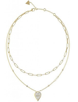 Guess - Něžný pozlacený dvojitý náhrdelník Love Me Tender JUBN03244JWYGT/U