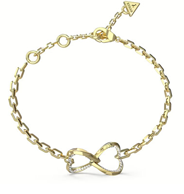 Guess - Něžný pozlacený náramek se srdíčky Mon Amour JUBB04618JWYG