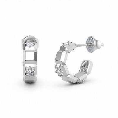 Guess - Oceľové kruhové náušnice Ace Of Diamonds JUBE06183JWRHT/U