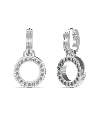 Guess - Oceľové náušnice s príveskami Circle Lights JUBE03167JWRHT/U
