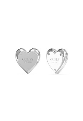 Guess - Ocelové náušnice se srdíčkem All You Need Is Love JUBE04209JWRHT/U