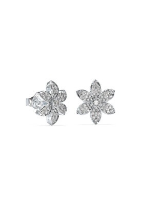 Guess - Ocelové náušnice se zirkony White Lotus JUBE04145JWRHT/U