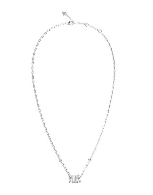 Guess - Oceľový náhrdelník so zirkónmi Les Baguettes JUBN06326JWRHT/U