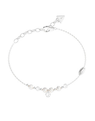 Guess - Oceľový náramok s perlami a zirkónmi Pearly JUBB06481JWRH