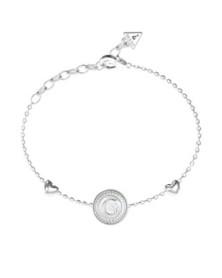 Guess - Ocelový náramek s perletí G Talisman JUBB06208JWRH