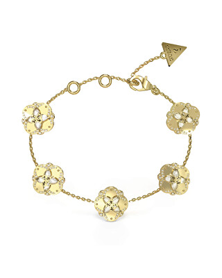 Guess - Okouzlující pozlacený náramek Wild Flower JUBB05501JWYGS