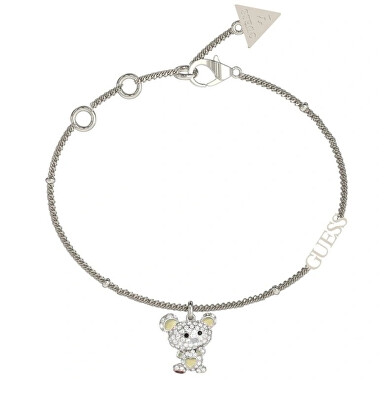 Guess - Originální ocelový náramek s medvídkem Vintage Guess JUBB04688JWRHCL