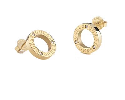 Guess - Originální pozlacené náušnice Circle Lights JUBE03173JWYGT/U