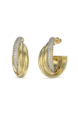 Guess - Originální pozlacené náušnice se zirkony Perfect JUBE04064JWYGT/U