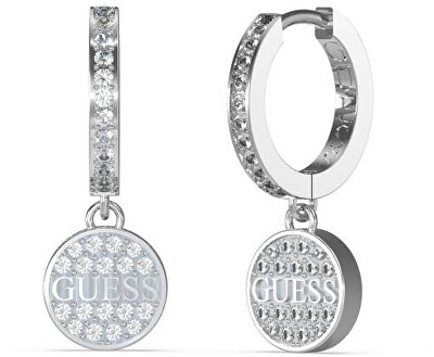 Guess - Oslnivé ocelové náušnice Huggie Me JUBE03137JWRHT/U