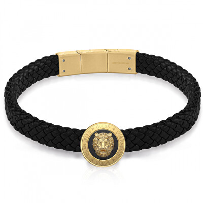 Guess - Pánský kožený náramek Lion King JUMB01312JWYGBKT/U
