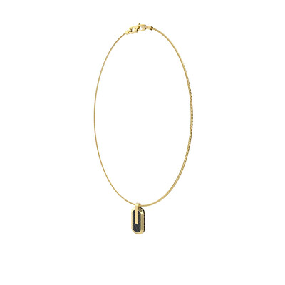 Guess - Pánský pozlacený náhrdelník z oceli Racer Tag JUMN04038JWYGBKT
