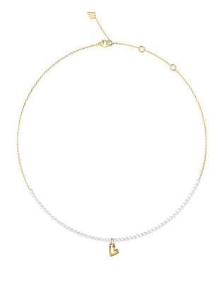 Guess - Perlový náhrdelník se srdíčkem Golden love JUBN06454JWYGT/U