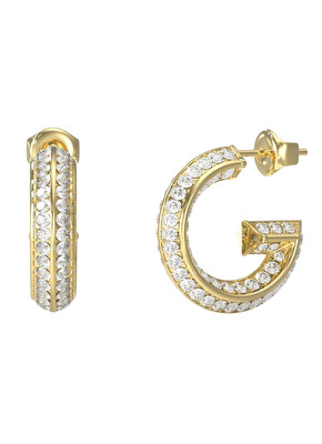 Guess - Pozlátené kruhové náušnice G Crystal JUBE05444JWYGT/U