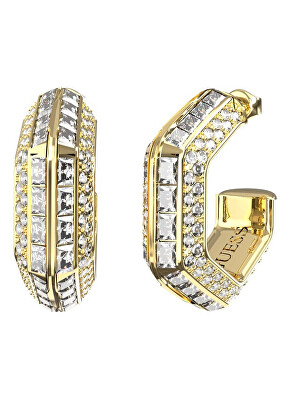 Guess - Pozlacené kruhové náušnice Lioness Queen JUBE06188JWYGT/U