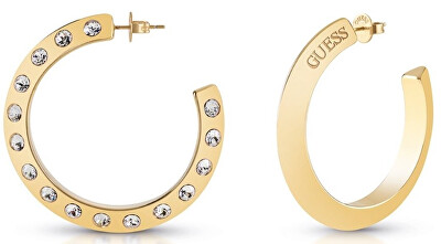 Guess - 2. JAKOST -  Pozlacené náušnice kruhy Hoops Don`t Lie JUBE01489JWYG