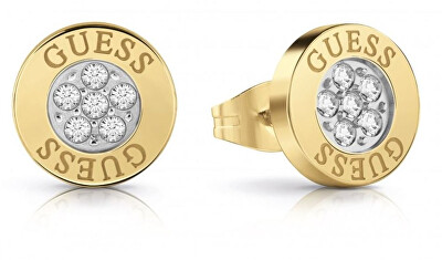 Guess - Pozlacené náušnice pecky se zirkony UBE78023