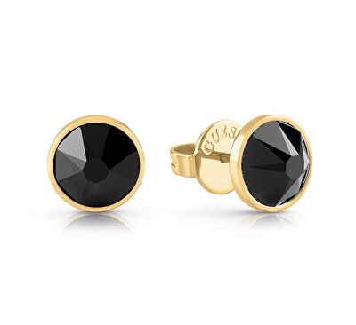 Guess - Pozlacené náušnice s černými zirkony Frontiers JUME01343JWYGBKT/U