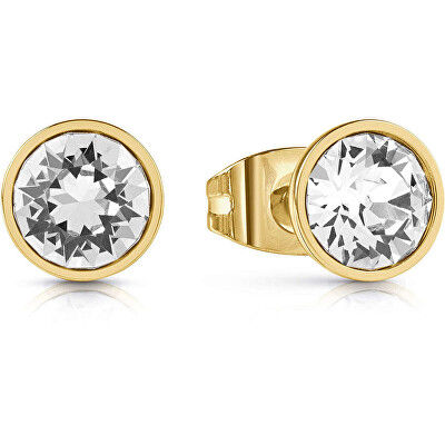 Guess - Pozlacené náušnice s čirými kubickými zirkony Frontiers JUBE02159JWYGT/U