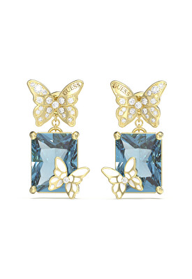 Guess - Pozlacené náušnice s motýlky Chrysalis JUBE04089JWYGABT/U