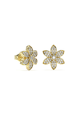 Guess - Pozlacené náušnice se zirkony White Lotus JUBE04145JWYGT/U