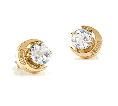Guess - Pozlacené peckové náušnice Moon Phases JUBE01194JWYG