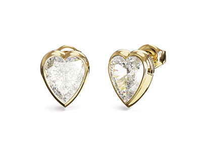 Guess - Pozlacené pecky Čiré srdce Crystal Love JUBE06361JWYGT/U