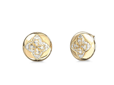 Guess - Pozlátené kôstky s kryštálmi Spinning Bloom JUBE06467JWYGT/U