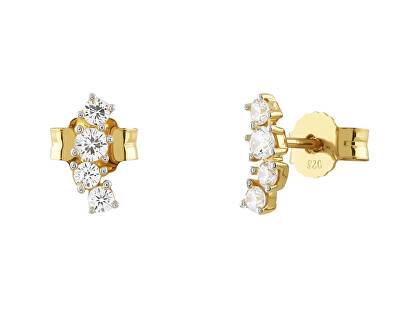 Guess - Cercei tip știft placați cu aur cu zirconiu cubic Jardin JSBE04491JWYGT/U