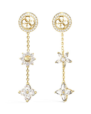 Guess - Pozlacené visací náušnice Květiny Secret Garden JUBE06036JWYGT/U