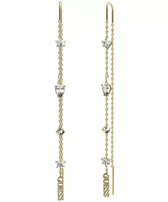Guess - Pozlacené visací náušnice s krystaly Wonderlights JUBE04412JWYGT/U