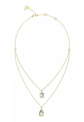 Guess - Pozlacený dvojitý náhrdelník s kubickými zirkony 4G Light JUBN05242JWYGT/U