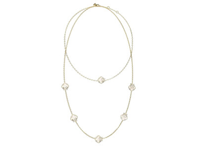 Guess - Pozlacený dvojitý náhrdelník s květinami Wild Flower JUBN05581JWYGT/U
