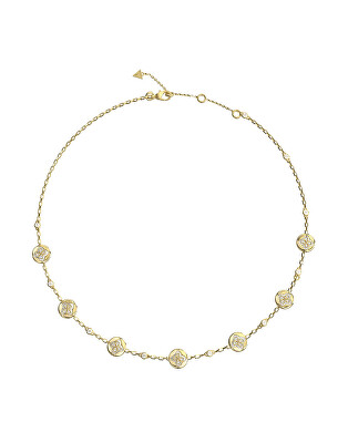 Guess - Pozlátený náhrdelník s kryštálmi Spinning Bloom JUBN06465JWYGT/U