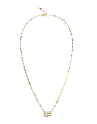 Guess - Pozlátený náhrdelník so zirkónmi Les Baguettes JUBN06326JWYGT/U