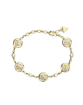 Guess - Pozlátený náramok s kryštálmi Spinning Bloom JUBB06466JWYG