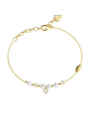 Guess - Pozlátený náramok s perlami a zirkónmi Pearly JUBB06481JWYG