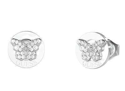Guess - Půvabné ocelové náušnice Motýlci Chrysalis JUBE06136JWRHT/U