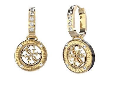 Guess - Půvabné pozlacené náušnice 4G Loop JUBE02286JWYGBKT/U