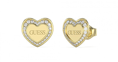 Guess - Půvabné pozlacené náušnice Amami JUBE04035JWYGT/U