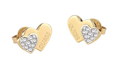 Guess - Půvabné pozlacené náušnice s krystaly Studs Party JUBE02174JWYGT/U