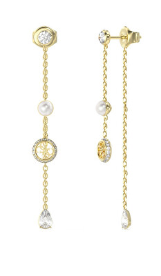 Guess - Půvabné visací náušnice Tiny Pearly JUBE05513JWYGT/U