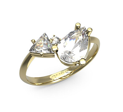 Guess - Půvabný pozlacený prsten s krystaly Wonderlights JUBR04418JWYG