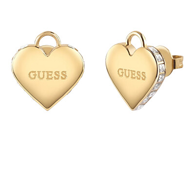 Guess - Romantické pozlacené náušnice Srdíčka Falling In Love JUBE02231JWYGT/U
