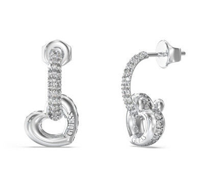Guess - Romantické visací náušnice Srdíčka L.O.V.E. JUBE05465JWRHT/U