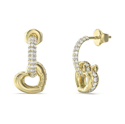 Guess - Romantické visací náušnice Srdíčka L.O.V.E. JUBE05465JWYGT/U